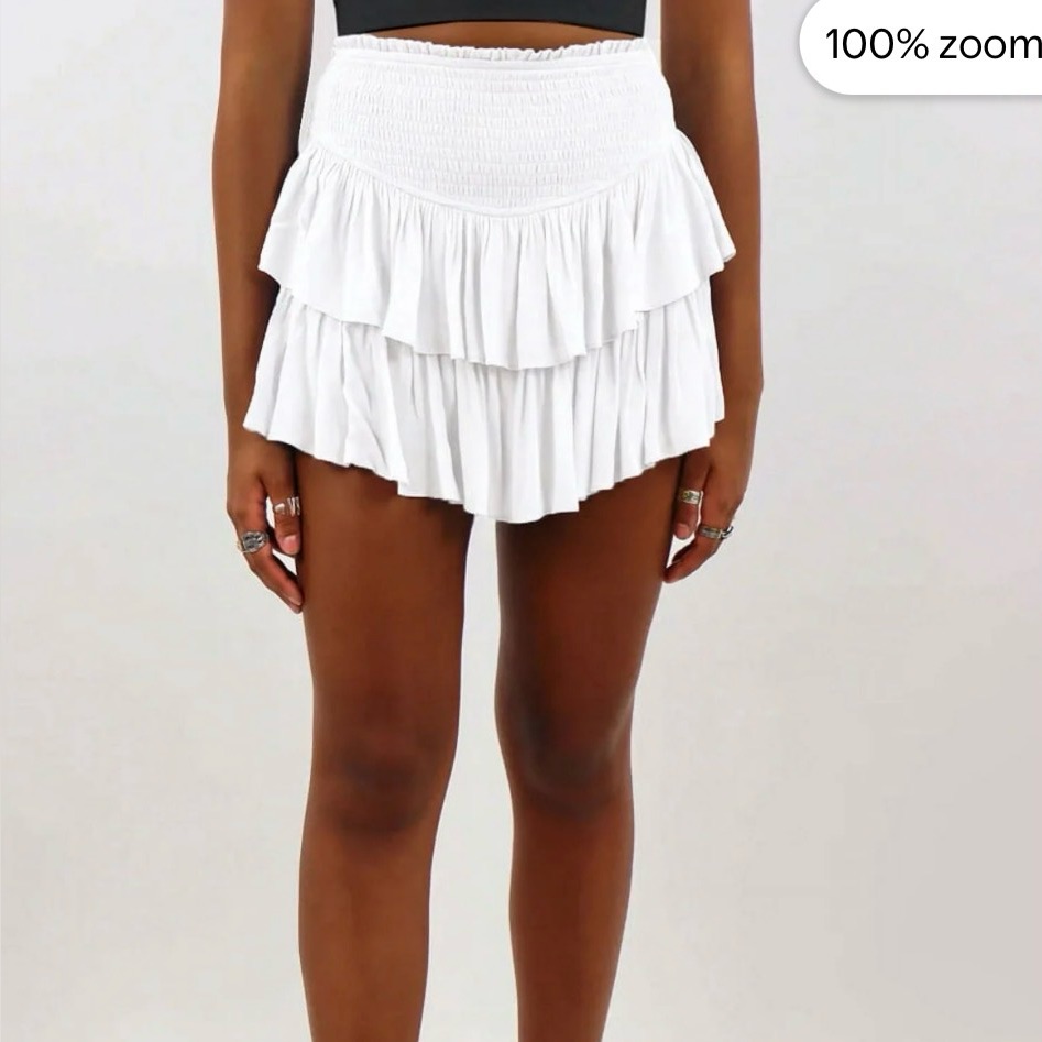 Elegant White Ruffle Skorts For Women